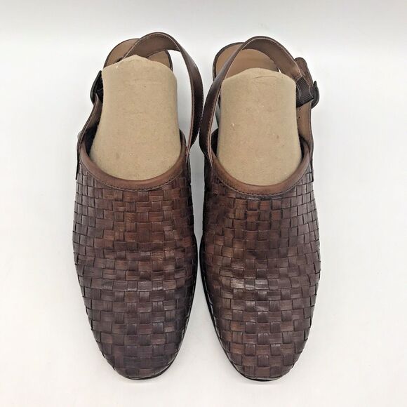 Cabin Creek Andie Sandal Women's 7.5M Brown Woven Leather Slingback Shoes Brazil - Picture 5 of 9